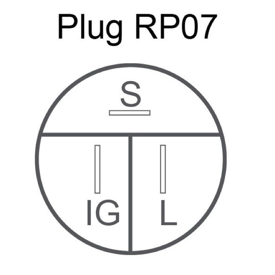Toyota Forklift Alternator RP07 Round Plug Diagram - S IG L terminals